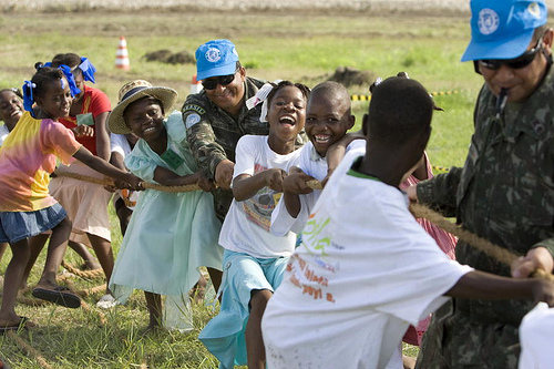 Children Play Tug of War in MINUSTAH Civic Day Event